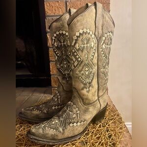 Circle G by Corral Women’s Embroidered Leather Cowgirl Cowboy Boots Size 8